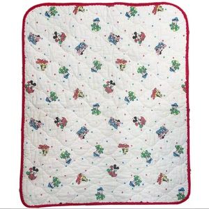 Vtg Dundee Baby Mickey Minnie Crib Comforter Quilt Blanket Disney Pluto